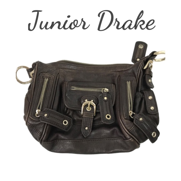 Junior Drake Handbags - Junior Drake Brown Small Handbag